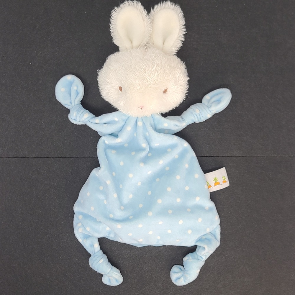 Bunnies By The Bay Buddy Blanket Baby Lovie Blue Polka Dot White Bunny Good